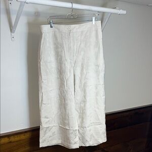 Club Monaco Floral Embossed Jacquard Culotte Pants Cropped in SilverDoveColor-14